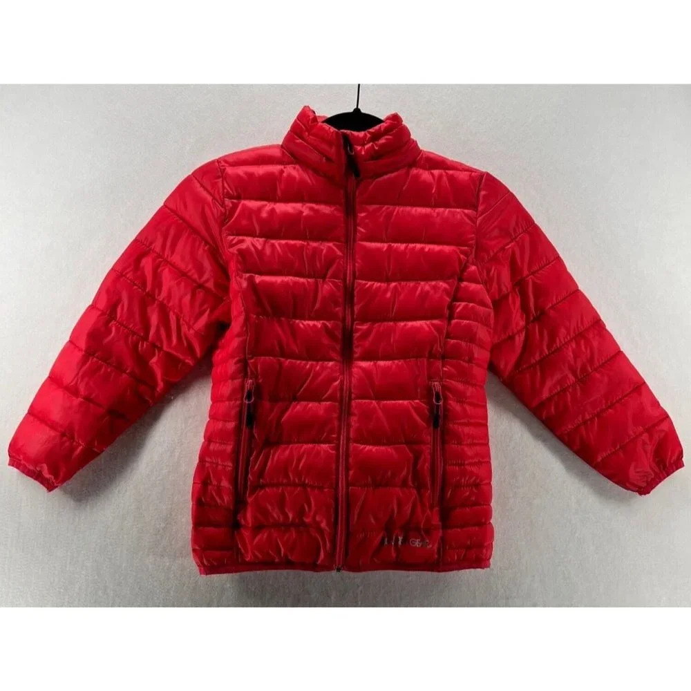 Boulder Gear Puffer Jacket Girls Sz S Full Zip Long Sleeve Insulated Outdoor Red